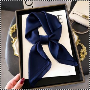 Scarf Thin Silk Scarf Sunscreen Black Daily Skin-friendly Fashion Business Meeting