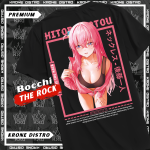 KRONE Kaos Anime HITORI GOTOH Katun Premium 24s - Tshirt Distro Bocchi The Rock Oversize Dewasa