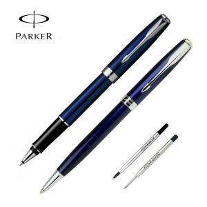 Parker Sonnet Collection Roller & Ballpoint Pen 0.5mm Fine Nib with Gift Box 2 sets in combination (Free carving)