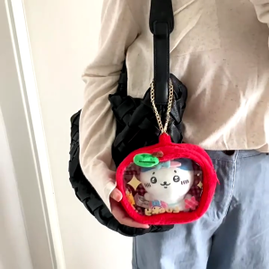 Kids Friendly Cartoon Star Plush Organizer Bag PVC Fabric Toy Display Pouch Cartoon Star Toy Organizer