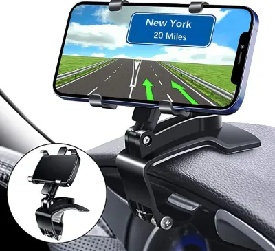 Dashboard Car Phone Holder 360º Rotation Universal Cell Phone Car Clip Mount Stand 360 Degree Car Navigation Bracket