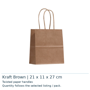 【DAILY ESSENTIAL】 Kraft Paper Gift Bags | Brown 21 x 11 x 27 cm and White 26 x 12 x 31 cm