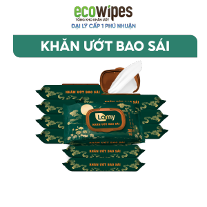 Thùng 10 x Gói 30 khăn ướt bao sái lau bàn thờ Lamy cao cấp Hương Trầm tự nhiên lau chùi đồ thờ cúng
