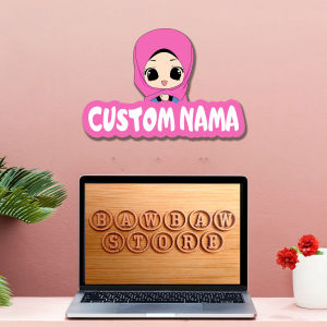 Custom nama ukiran animasi kartunhiasan dindingminimaliswall decor
