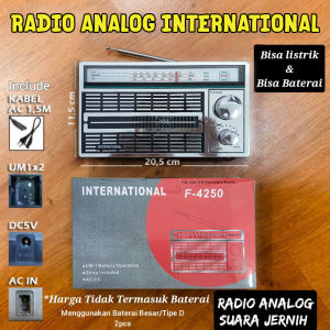 Radio Internasional International F-4250 Portable AC DC ( Listrik atau Baterai ) Mode AM FM SW IBZ