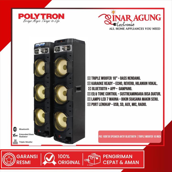 Polytron PAS 10DF38 SPEAKER AKTIF BLUETOOTH TRIPLE WOOFER 10 INCH ...
