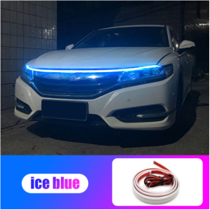 Scan Starting LED DRL Car Hood Light Strip Car Engine Hood Guide Decorative Ambient Lamp 12V Waterproof