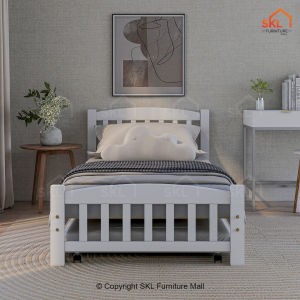 MARA Solid Wooded Beddframe / Bedframe / Katil Kayu / Pullout Bed / Katil Bujang