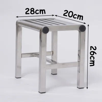 【Fast Shipping】Stainless steel Square stool Shoe bench With chair leg protector Waterproof bench Non-slip bathroom stool
