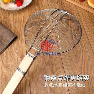 Stainless Steel Mesh Skimmer with Wood Handle/Food Colander/Oil Strainer/Oil Filter/Colander Mesh/Mesh Strainer