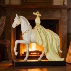 xpkQ Princess Horse Riding Sculptures Nordic Figures Aesthetic Figurines Living Room Decor Creative Horse Figurines Home Ornament 5T9N4