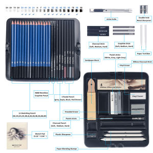 Rex TT ชุดดินสอวาดรูป รวม 50/54/70ชิ้น Sketch Pencil Set Sketching Pencil Set 50/54/70pcs Drawing Pencil Kit Charcoal Pen Sketch Set