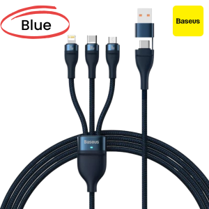 Baseus 3 in 2 USB Type C Cable for iPhone 16 15 14 13 12 11 Samsung Android Charger Cable 100W