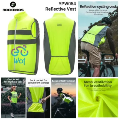 ROCKBROS YPW054 Reflective Cycling Vest Run Rompi Lari Sepeda Motor Cycling Reflective Vest High Visibility