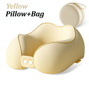 U Pillow Neck Magnetic Cloth Memory Cotton Foam Travel Pillow M-Shape Slow Rebound Neck Pillow