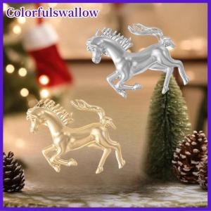 Colorfulswallow Cổ Điển Hoàng Đạo Ngựa Trâm Cài Kim Loại Động Vật Pins Phụ Nữ Người Đàn Ông Quần Áo Trang Trí Phụ Kiện Huy Hiệu Đồ Trang Sức Quà Tặng