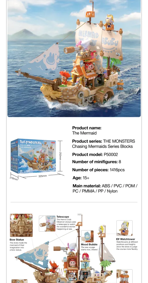 POP MART THE MONSTERS Chasing Mermaids Series Blocks-The Tiny