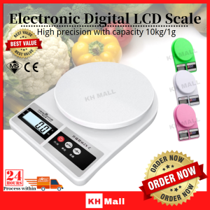 Digital LCD Scale High Precision Electronic Kitchen Scale FoodWeighing Scale Penimbang Kek (10kg X 1g)