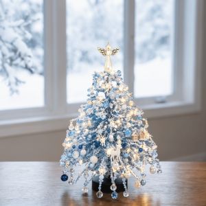 WYMANI Crystal Bead DIY Beaded Christmas Tree Kit Handmade with Light Up Halloween Tree Making Kit Creative Sparkling Mini Bead Weaving Set Christmas