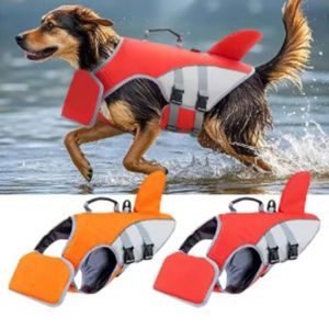 OUTOPEN Quick-release Buckle Dog Life Jacket Back Traction Hook Safety Dog Swim Suit Back Rescue Handle Adjustable Strap Pet Flotation Vest Swimming Aid