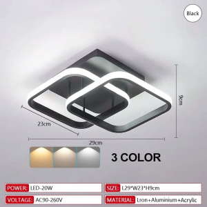 DIODIY Minimalist Ceiling Light For Living Room Dining Kitchen Modern Chandelier Dimmable Bedroom LED Ceiling Lamp 36W Black/White wall lamp