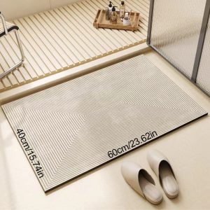 Soft Diatomie Mat Quick-drying bathroom mat Non Slip super water absorbent floor mat Anti slip rug rubber matting shower bath mat washable toilet doormat carpet household kitchen bedroom bathtub shower and sink Quick-Drying