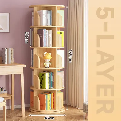 Rotating Bookshelf 360 Display Kids Bookcase Storage Rack Rak Buku Berputar Berpusing 360 旋转书架