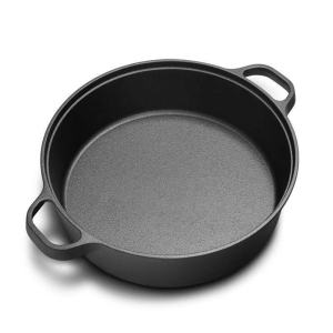 World Aifei Mall 35CM Cast Iron Paella Pan Frying Pan Kitchen Cooking Pan