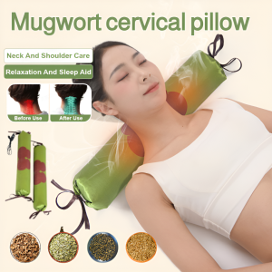Mugwort cervical pillow Herbal neck support Firm pillow Cylindrical pillow Corrects hunchback Relieves neck and shoulder pain