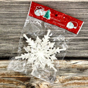 1 Pcs 12CM Glitter Snowflake Christmas Ornaments 3D Xmas Hanging Pendant Christmas Tree Decorations Ornaments Home Decor (White)