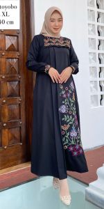 (IMS) GAMIS MADINA SALMA BAHAN KATUN TOYOBO PREMIUM KOMBINASI BORDIR  SYARI WANITA MUSLIM TERBARU 2023