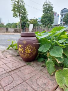 (Free Ship-HCM) Chum sành cao cấp vẽ hoa Tài lộc thể tích 20L 10L hàng kỹ loại 1 (Bảo hành 3 năm 1 đổi 1 nếu bể vỡ do vc)