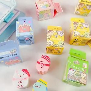 CuddleCove 20PCS Cartoon Eraser Blind Box Creative Mini Milk Box Eraser Set Student Stationery Reward Small Gift