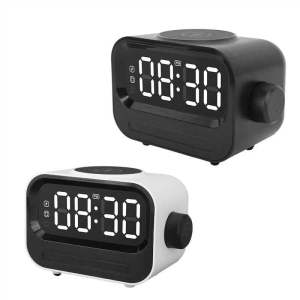 2024 New Multi Functional Bluetooth Speaker Alarm Clock 3-In-1 Qi Wireless Charger