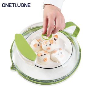 Onetwone 26cm Microwave Splatter Cover Microwave oven lid Foods cover with Water Injection Diversion Transparent Food Cover Anti-splash Cap