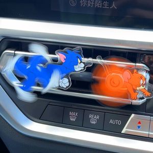 DINAH หมุนได้หมุนได้ คลิปตกแต่งช่องแอร์รถยนต์ การ์ตูนลายการ์ตูน อะคริลิค ที่ตกแต่งปรับอากาศ เม้าส์ ตลกๆ ฟิกเกอร์เจอร์รี่หมุนได้สำหรับรถ อุปกรณ์แต่งรถ