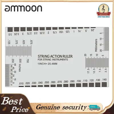 Stainless Steel Guitar String Action Ruler String Pitch Ruler Guitar Measuring Gauge Tool 89X51mm for Classical Electric Acoustic Guitar Bass Mandolin Banjo String Instruments