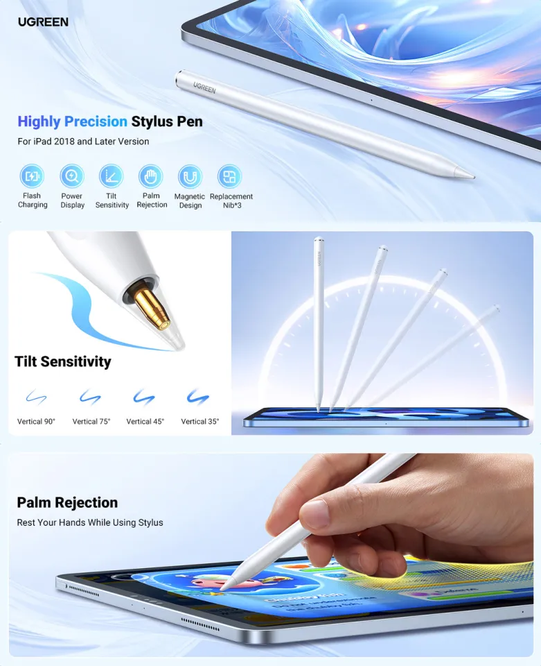 UGREEN 2nd Gen Stylus Pen Touch Screens Digital Pencil Magnetic