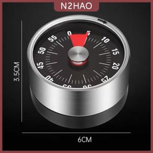 N2HAO Nhà bếp hẹn giờ thời gian nhắc nhở 60 phút nam châm hình tròn công cụ nhà bếp đếm ngược báo động nhắc nhở cơ khí nấu ăn hẹn giờ