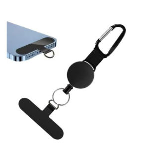 Retractable Anti-Theft Phone Tether Outdoor Anti-Drop & Anti-Theft Steel Line Phone Lanyard Adjustable Durable Locking Carabiner for Outdoor Skiing Hiking Climbing