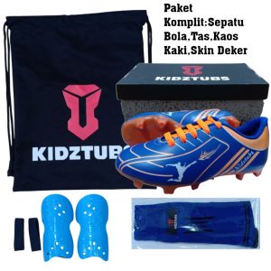 KIDZTUBS Sepatu Bola Anak Paket Komplit Sepatu Bola Tas Skin Deker Kaos Kaki Usia 6-10 Tahun Size 28 29 30 31 32 33 34 35 36 37 KDZ1531123024