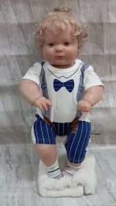 🧸Búp Bê Thân Gòn 60 cm 24 inch Joseph Tóc Vàng Xoăn Reborn Vinyl Doll PVN10261