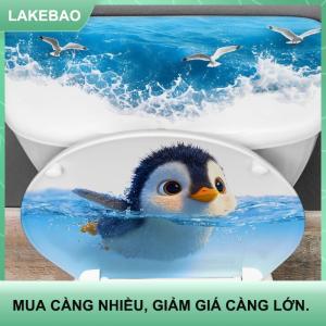 【LAKEBAO】 Sáng tạo tự dính dễ thương chim cánh cụt nhà vệ sinh dán không thấm nước phòng tắm Đề can trang trí