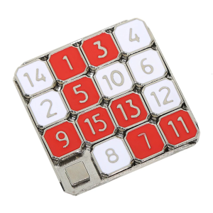 Classical 15 Tile Zinc Alloy Slide Puzzle Compact Travel Brain Exercise Game For All Ages