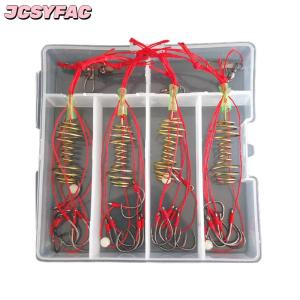 JCSYFAC 4 cái móc câu cá carbon cao Móc Câu Cá chép hình cầu móc treo chống nổ chống nổ móc lò xo móc nổ chống cuộn