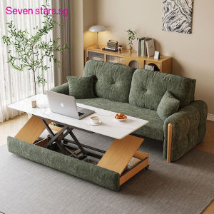 Sofa Bed Solid Wood Stone Slab Folding Electric Coffee Table Lift-up Dual-use Living Room Sofa And Coffee Table Set Sofa