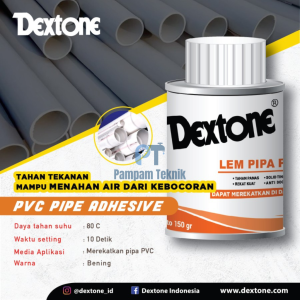 LEM PIPA PVC KALENG 150gr DEXTONE ORIGINAL LEM PARALON CAIR 150 GRAM - LEM PRALON KALENG DEXTON