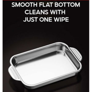 Food Grade Stainless Steel BBQ Dish with Cover Rectangular Tray Fish Plate Picnic Plate Premium Large Capacity Elegant NO LID