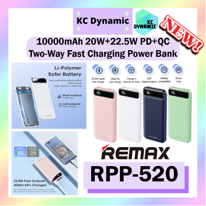 Remax RPP-520 20W+22.5W PD+QC Support RPP-521 Two Way Fast Charging ...