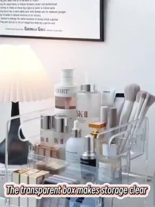 3-tier Acrylic Transparent Cosmetic Organizer Desktop Makeup Perfume Skin Care Storage Display Rack